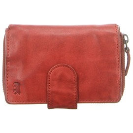 Bear Design Women's Leather Wallet 10 Card Slots Red