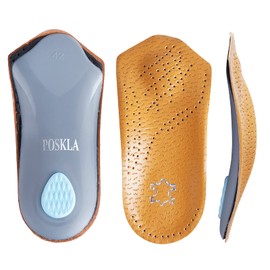 Plantilla masculina y femenina de 3/4 de longitud Fascitis plantar - soporte del arco del pie - plantilla de corrección - plantilla de alivio del dolor del talón plano, L (men9.5-11 / mujer 11-12.5)