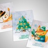 KOKO&LORA® Christmas greeting cards in cute watercolour design for young