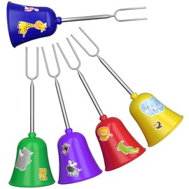 Marshmallow Roasting Sticks 32 Inch with Colorful Hand Guards – 5-Pack Campfire Skewers for Kids – Heat-Resistant Telescoping Smores Sticks – Safe Kit for Fire Pit, BBQ, Camping – Fun Gift Idea