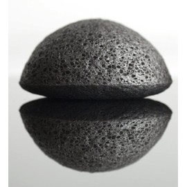 Gesichtsschwamm Konjac mit Aktiver Bambusasche - Hilft bei der Reinigung der Poren, Entfernt Mitesser und Absorbiert Überschüssiges Öl - Ideal für Fettige und Akneanfällige Haut - USU Cosmetics