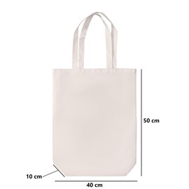 Natural P-5 Heavy Duty 100% Cotton Canvas Reusable Shoulder/Hand Tote Shopping Bags.Natural Colour Ideal for Printing and Embroidery with 10cm bottom gusset. (5, Heavy Duty(50x40x10) Cm)