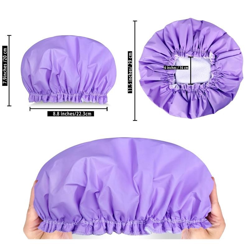 Shower Caps for Women, Terry Cloth Lined and Reusable Bath