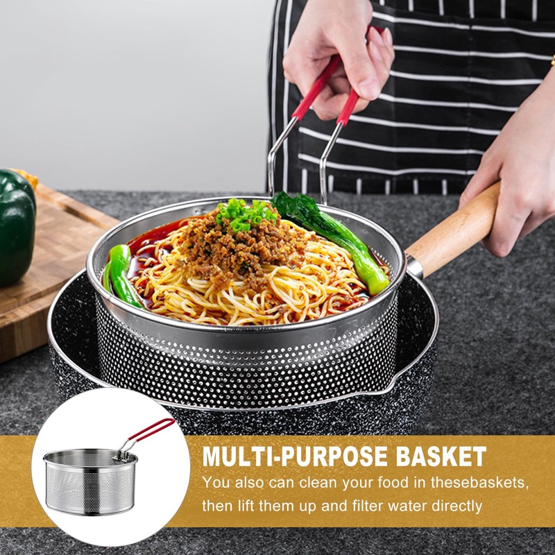 Frying Basket, Stainless Steel Pasta Basket, Fryer Basket with Long