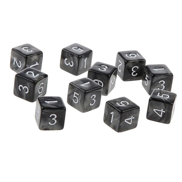 Yourandoll Pack of 10 Polyhedral Dice D6 (1-6) Dice Acrylic