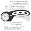 45mm Rotary Cutter with 7pcs Replacement Blades, Ergonomic Handle Rolling