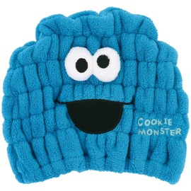 Skater TOC11-A Water Absorption Quick-Drying Animal Towel Cap, Cookie Monster, Sesame Street, Length 9.1 x Width 6.7 inches (23 x 17 cm)