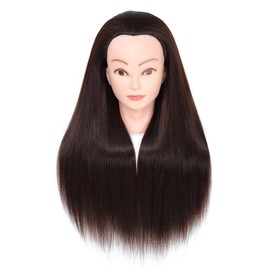 Training Head, Free Clamp for Braiding 26-28" Barber Head 100% Comprehensive Fiber Hair Salon Mannequin Head Stying