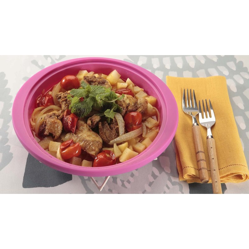 シリコン タジン鍋 20cm マゼンタピンク レシピ付