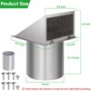 8 Inch Wall Vent,Hooded Wall Vent with Screen and Damper,Outdoor