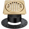 Champagne Bronze 4 inch Drain Grate Kit, Shower Drain Compatible