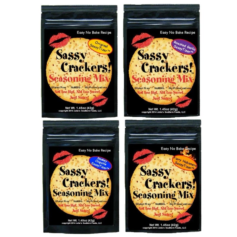 Sassy Crackers Seasoning Mix Variety 4 Pack Make Any Cracker