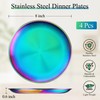 LIANYU Stainless Steel Dinner Plate Set of 4, 8 Inch