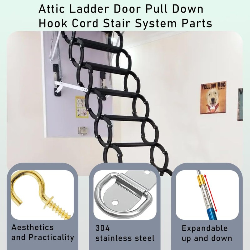 Attic Ladder Pull Down System, Ladder Attic Stairs Door Pull