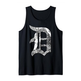 Detroit Michigan - Motor City, Midwest "D" Mitten Road Map Tank Top