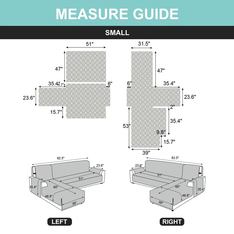 Genina Sectional Couch Covers for Dogs L Shaped Sofa Covers