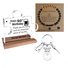 40th Birthday Gifts for Men – Unique and Meaningful Present for 40 Year Old Man – Desktop Puzzle Sign with Display Stand – Mens 40th Birthday Gifts for Him, Dad, Husband, Friend