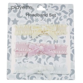 Playette Velvet Bow Headbands 3 Pack, Multicolor, 3 Count (1370283)