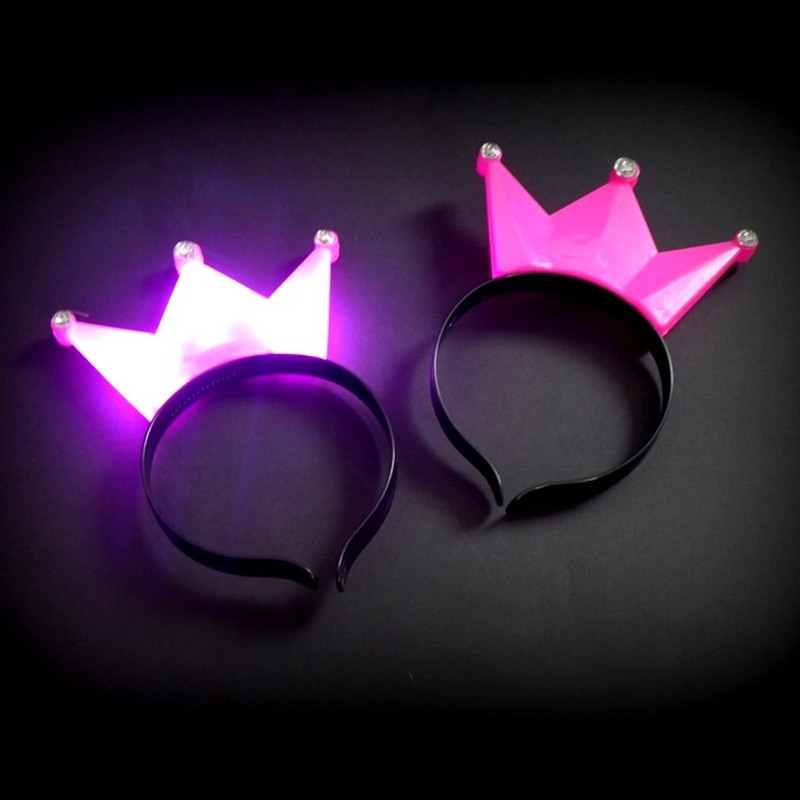 Partyknicklichter Roland Kaiser 2 LED Headbands with Crown in Pink