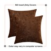 Qanatmz Coffee Brown Soft Throw Pillow Covers Decorative Chenille Square