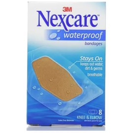 Nexcare Waterproof Clear Bandages Knee & Elbow 8 Each (Pack of 9)