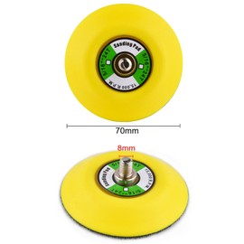 Velcro sanding pad polishing pad 75 mm (3 inches), thread 8 mm, for random orbital sander, compressed air angle grinder/polisher mini, 1 piece