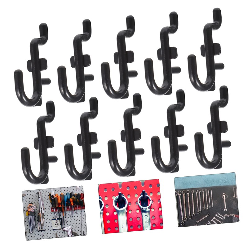 BIUDECO 100PCS J Shape Pegboard Hooks Plastic Display Shelf Hanger