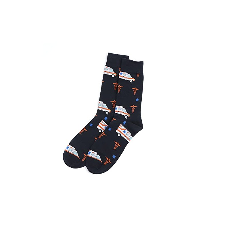 Urban-Peacock Men's Novelty Fun Socks - Paramedic EMT Ambulance