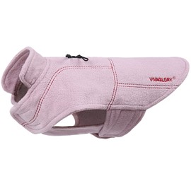 VIVAGLORY Dog Fleece Vest, Dog Jumper for Cold Weather for Small Dogs, Winter Clothing with Double Zip Opening, Reflective Warm Pet Jacket for Puppies, XS, Pink