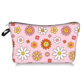 Gmamasim Home Make Up Bags for Women Girls Cute Makeup Bag Cosmetic Travel Makeup Bags Toiletry Pouch Gift for Women Birthday Friend Female Friendship Sister Mom, Daisy, A