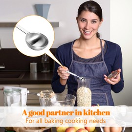 Ouligay 3Pcs 1 Teaspoon (5 mL | 5 cc | 1/3 Tablespoon) Single Measuring Spoon, Stainless Steel Individual Measuring Scoop, Long Handle Metal Measure Spoons Only