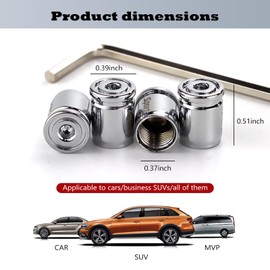 NGHEY White Universal Anti-Theft 4-Piece Valve Cap Set, Suitable for General Decorative Tires of Cars, Trucks, Bicycles, Motorcycles, and Bicycles, Dustproof, Waterproof, and Corrosion-Resistant