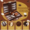 Backgammon, Backgammon Case, Backgammon Wood, with High-Quality Leather Case, Portable