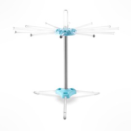 PASTALINDA Pasta Drying Rack, Pasta Dryer, 12 Polycarbonate 20 cm Long arms, Stainless Steel. 40 cm. Height. - Acqua