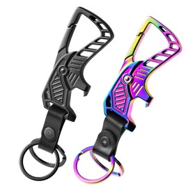zuxiaoyaya Heavy Duty Metal Key Chain,Carabiner Clip Car Keychain,Bottle Opener Keychain and 2 Key Rings for Men and Women 2 PC