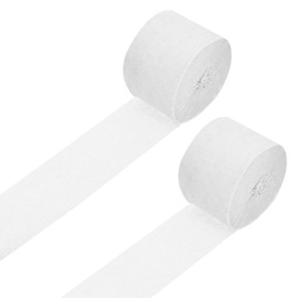 Rebower Crepe Paper Roll, White Crepe Paper Streamers Sheets, [for Party Streamer Decorations, Birthday Party] - 1.8 Inch x 82 ft / 2 Roll