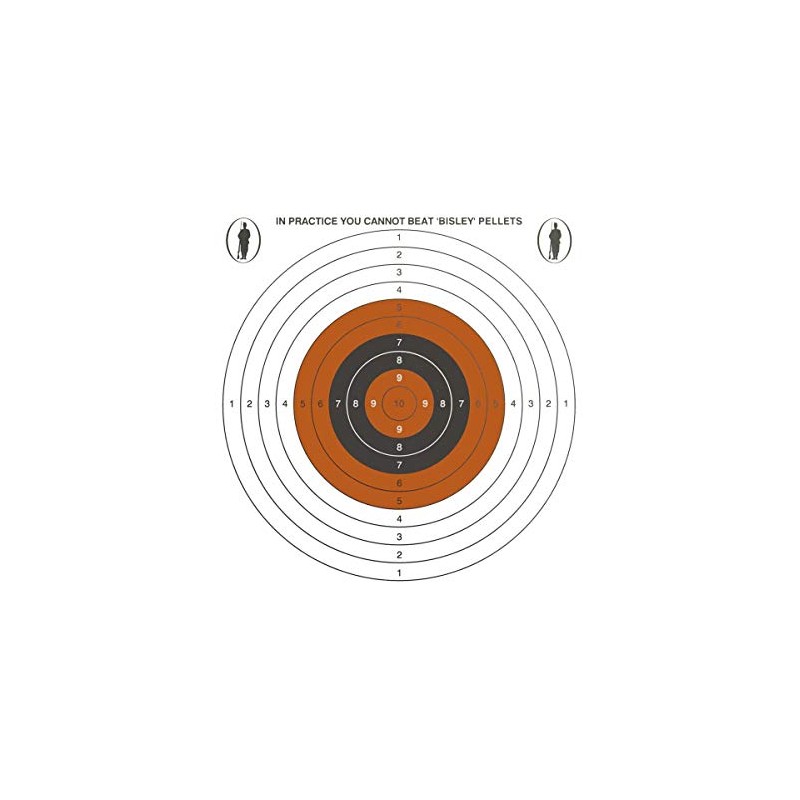 Bisley 14cm Single Targets Economy Card Grade 2 Pack of