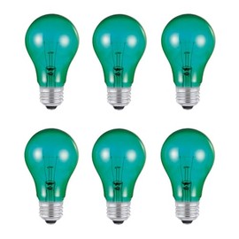Westinghouse Lighting 0344420 25 Watt A19 Transparent Green Color Light Bulb, Incandescent Party Bulb, Medium Base, 6 Pack