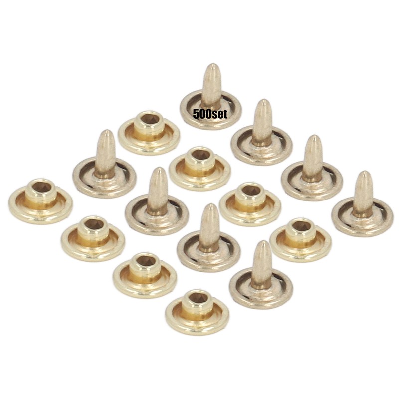 500set Metal Studs Rivets 8mm DIY Iron Double Flat Uniform