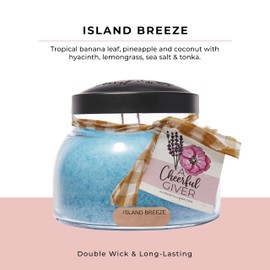 A Cheerful Giver - Island Breeze Mama Scented Glass Jar Candle (22oz) with Lid & True to Life Fragrance Made in USA