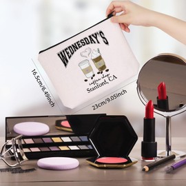 Romance Reading Gift Wednesday's Coffee Shop Makeup Bag Smutty Book Lover Gift Bookish Gift Cosmetic Pouch (Coffee Shop CA)