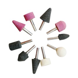 Btibpse 1/4-inch Shank Abrasive Stone Points Electric Grinding Wheel Head for Dremel Rotary Kit 10pc/set