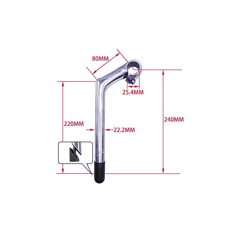 SENQI 22.2 x 25.4 mm Electroplating Gooseneck Aluminium Alloy 80