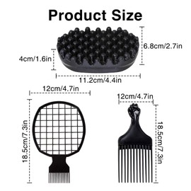 Benaewa 3 Pcs Hair Sponge, Afro Washable Twist Hair Sponge for Dirty Braided Curls, Coiled