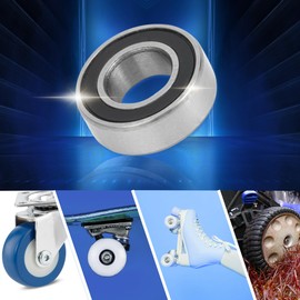 ACROPIX MR8126-2rs Deep Groove Ball Bearings P6 6x12x4mm Lubricated Bearings Double Rubber Seal Black Silver Tone Scooter Skateboard Wheel - Pack of 10