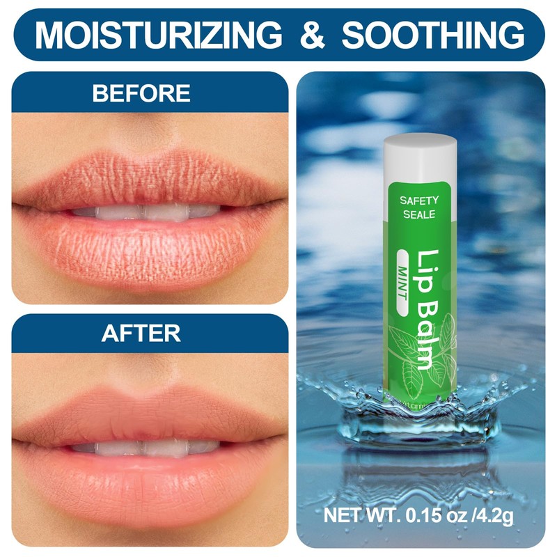 10 Pack Natural Lip Balm Bulk with Vitamin E and