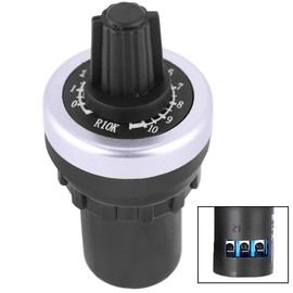 Litensh LA42DWQ 22mm 10k Governor Rotary Potentiometer Pot Inverter Converter Resistance Variable Speed Drive Potentiometer Switch, 10K ohm