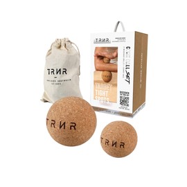 TRNR Trainer Massage Ball, Set of 2, 2.0 inches (5.2 cm), 3.0 inches (7.5 cm), Cork, Stretch, Press Point Goods, Trigger Point, Improve Stiffness