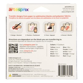 Artesprix Iron-on-Ink Markers for Sublimation Printing & Drawing, Basic Color Fine Tip, 10 Color Set