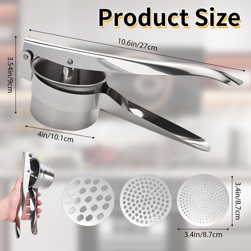 LAGAHS Potato Masher Stainless Steel, Potato Ricer Mashed Potatoes with